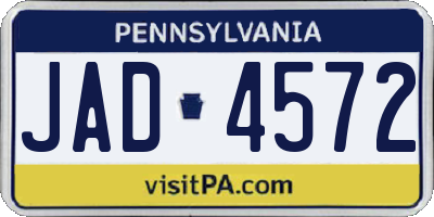 PA license plate JAD4572