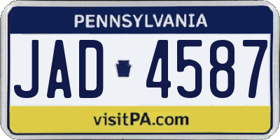 PA license plate JAD4587