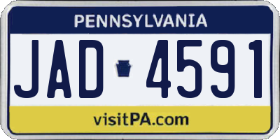 PA license plate JAD4591