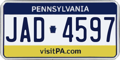 PA license plate JAD4597