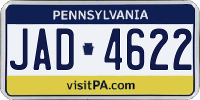 PA license plate JAD4622