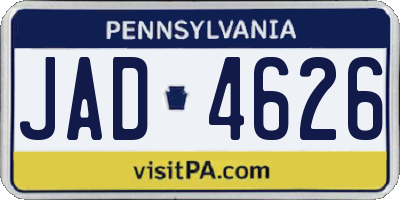 PA license plate JAD4626