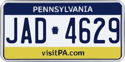 PA license plate JAD4629