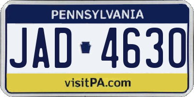 PA license plate JAD4630