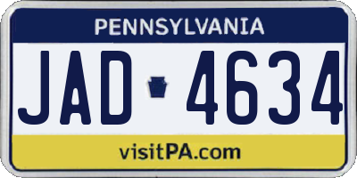 PA license plate JAD4634