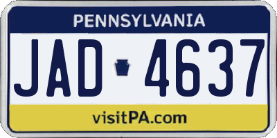 PA license plate JAD4637