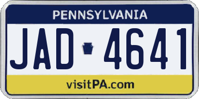 PA license plate JAD4641