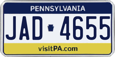 PA license plate JAD4655