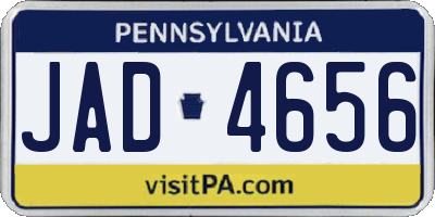 PA license plate JAD4656