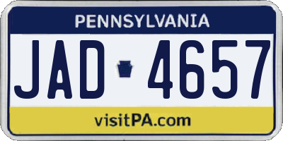 PA license plate JAD4657