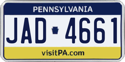 PA license plate JAD4661