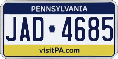 PA license plate JAD4685