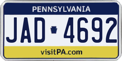 PA license plate JAD4692