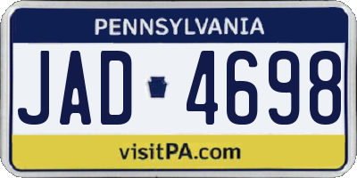 PA license plate JAD4698