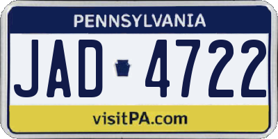 PA license plate JAD4722