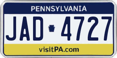 PA license plate JAD4727