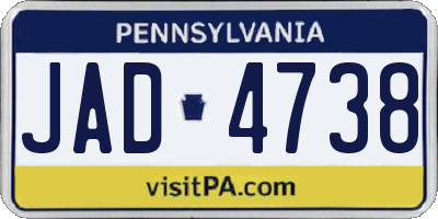 PA license plate JAD4738