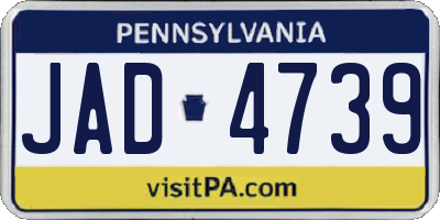 PA license plate JAD4739