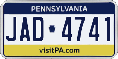 PA license plate JAD4741