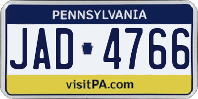 PA license plate JAD4766