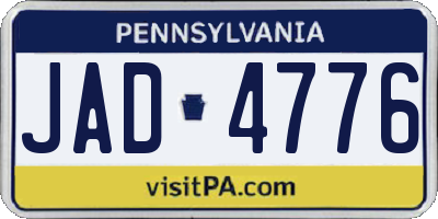 PA license plate JAD4776