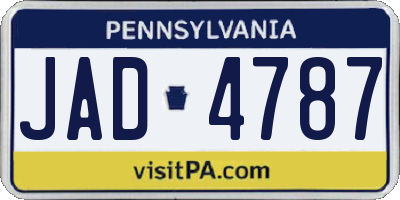 PA license plate JAD4787