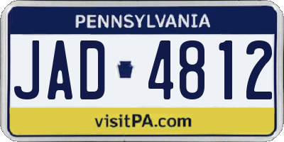 PA license plate JAD4812