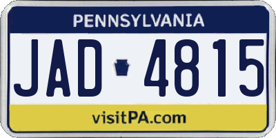 PA license plate JAD4815