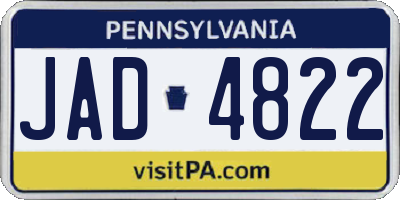 PA license plate JAD4822