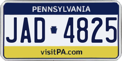 PA license plate JAD4825