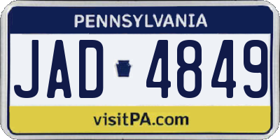 PA license plate JAD4849