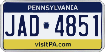 PA license plate JAD4851
