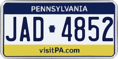 PA license plate JAD4852