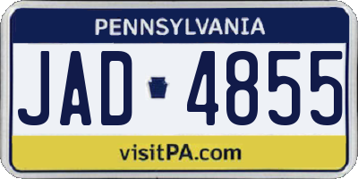 PA license plate JAD4855