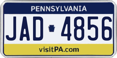 PA license plate JAD4856