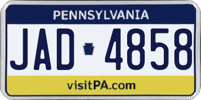 PA license plate JAD4858
