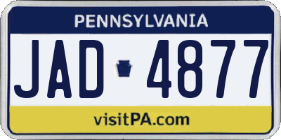 PA license plate JAD4877