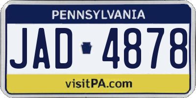 PA license plate JAD4878