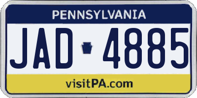 PA license plate JAD4885