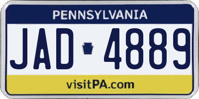 PA license plate JAD4889