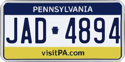 PA license plate JAD4894