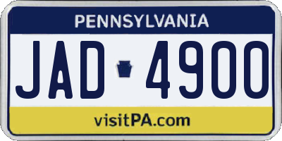 PA license plate JAD4900