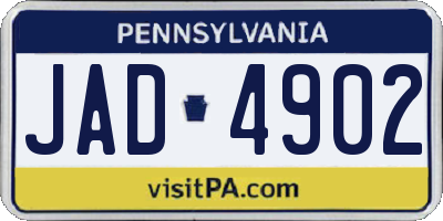 PA license plate JAD4902