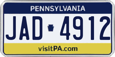 PA license plate JAD4912