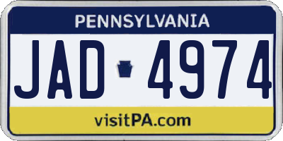 PA license plate JAD4974