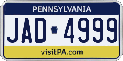 PA license plate JAD4999