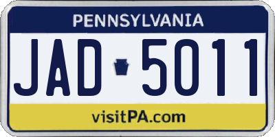 PA license plate JAD5011