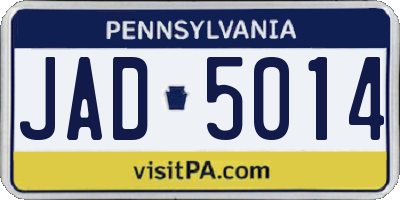 PA license plate JAD5014