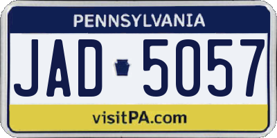 PA license plate JAD5057