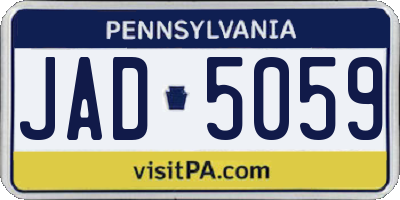 PA license plate JAD5059